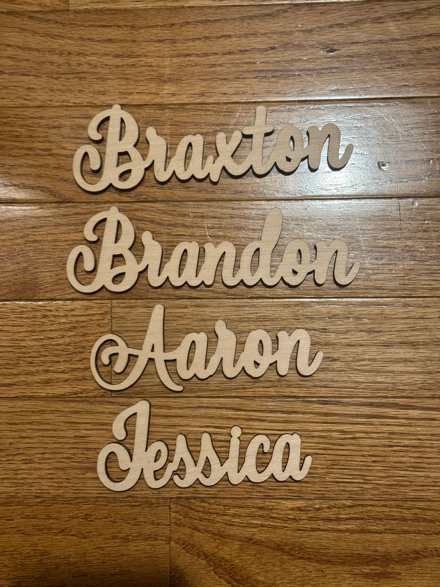 Wood Name Stocking Tag