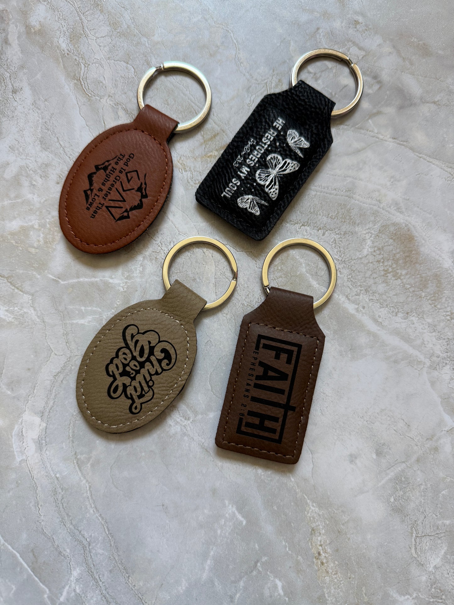 Personalized Leatherette Keychain