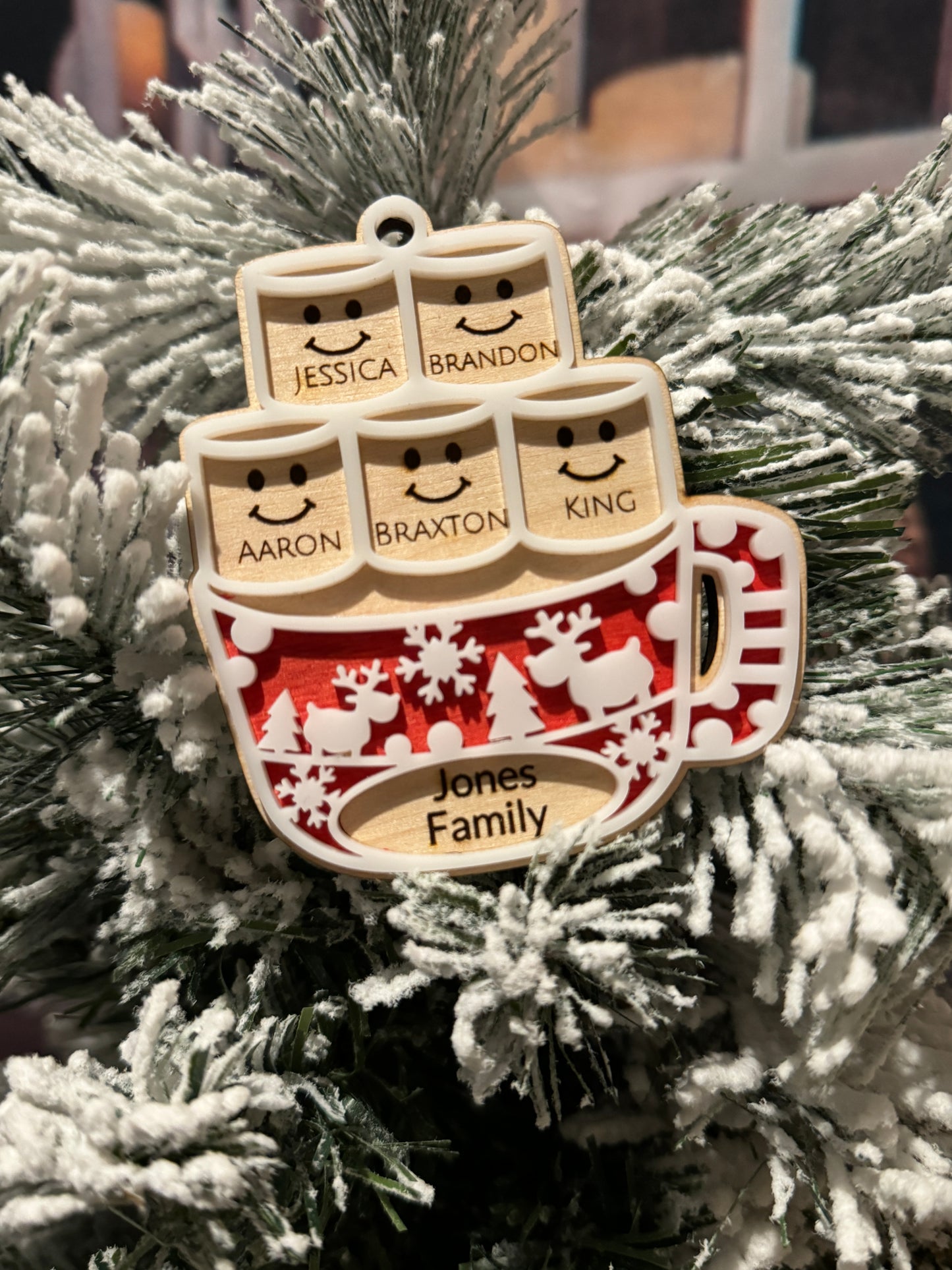 Hot Cocoa Family Ornaments