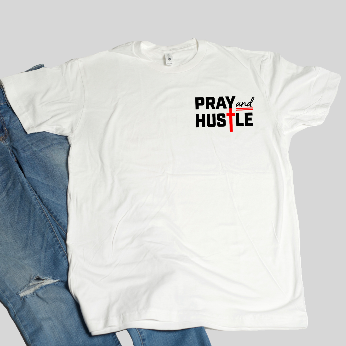 Pray and Hustle (Pocket Design) Tee