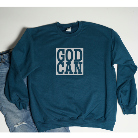God Can Reflective Block Crew Sweatshirt/Hoodie